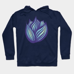 Abstract Flower Floral Decorative Art In Purple And Blue Hoodie